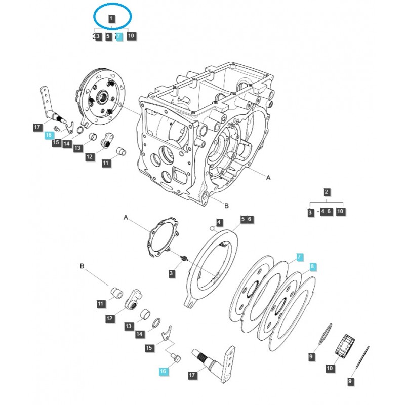sistema de frenado - Discos de freno / TRG650 / Derecho / A1650071 / Tractor LS / N.° 40007719