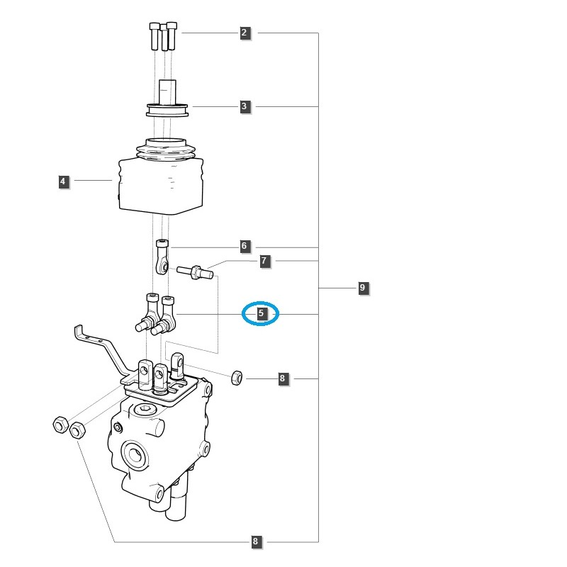 traktorteile - Joystick-Ende / LS Traktor / LS MT1.25 / G822 / Nr. 40540631