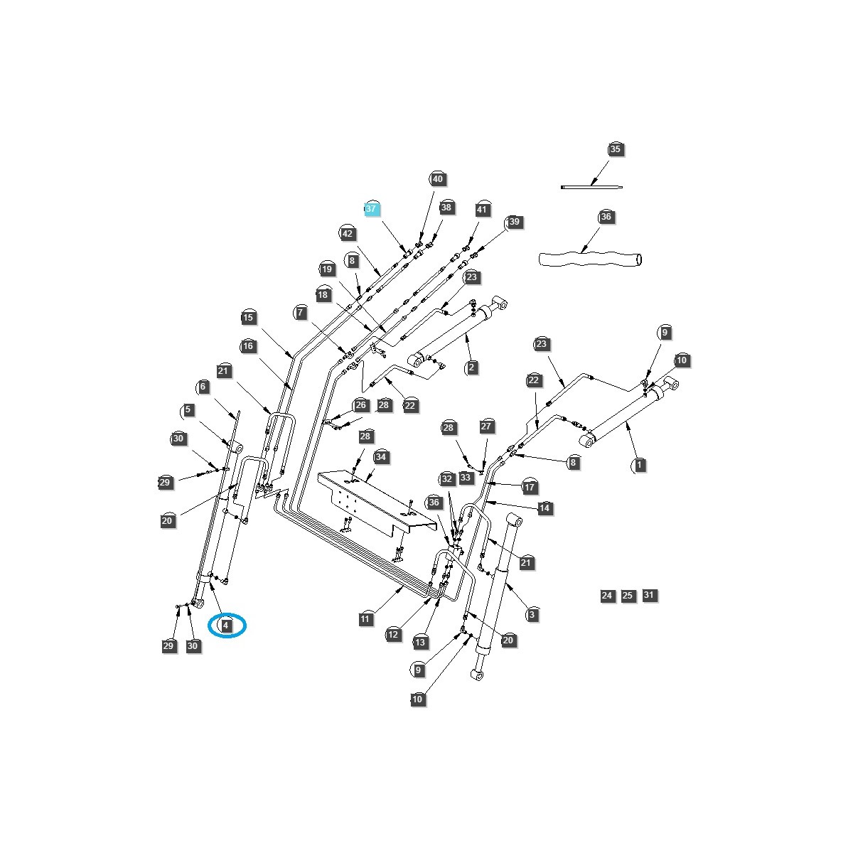 Siłownik łyżki ładowacza / 22B902-TS / LS Tractor / 40273379