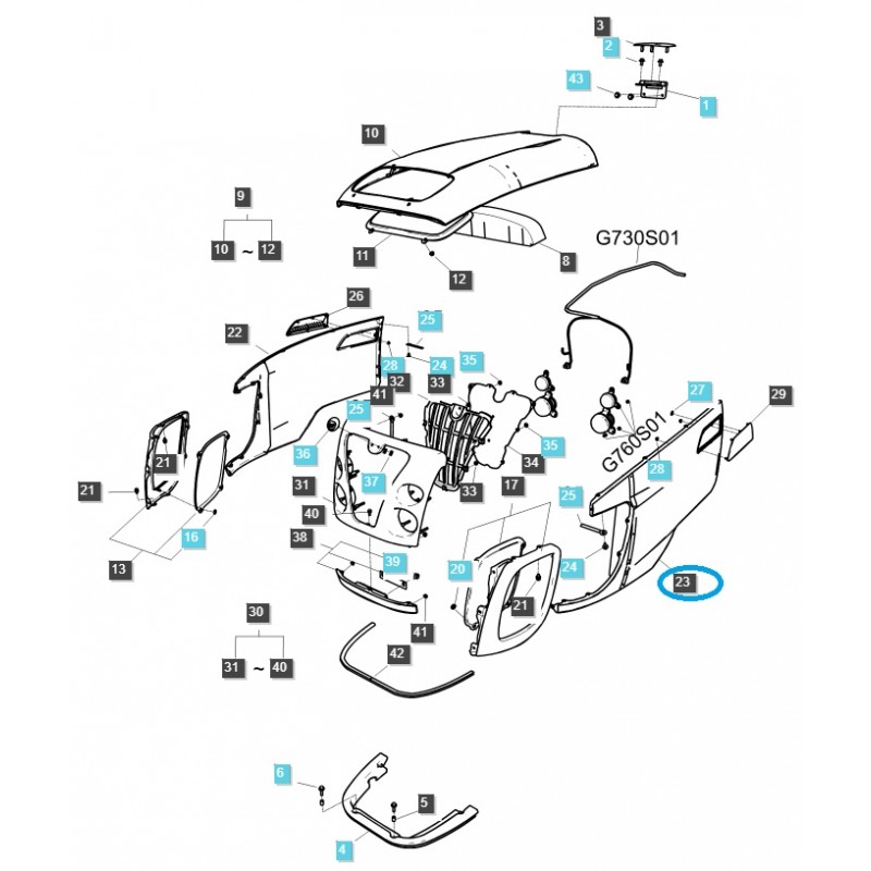 karosserieteile - Titelbild - links - SBG830 / LS Traktor / Nr. 40010832 / A1830742