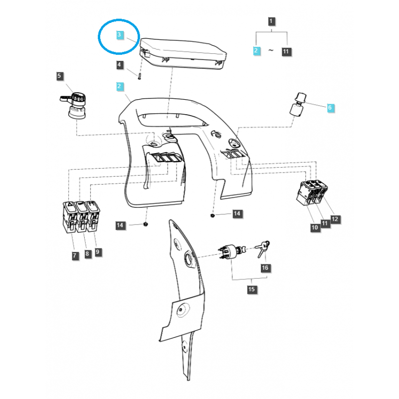 piezas para ls - Panel de instrumentos / Tablero / TRG750 / Tractor LS / 40529080