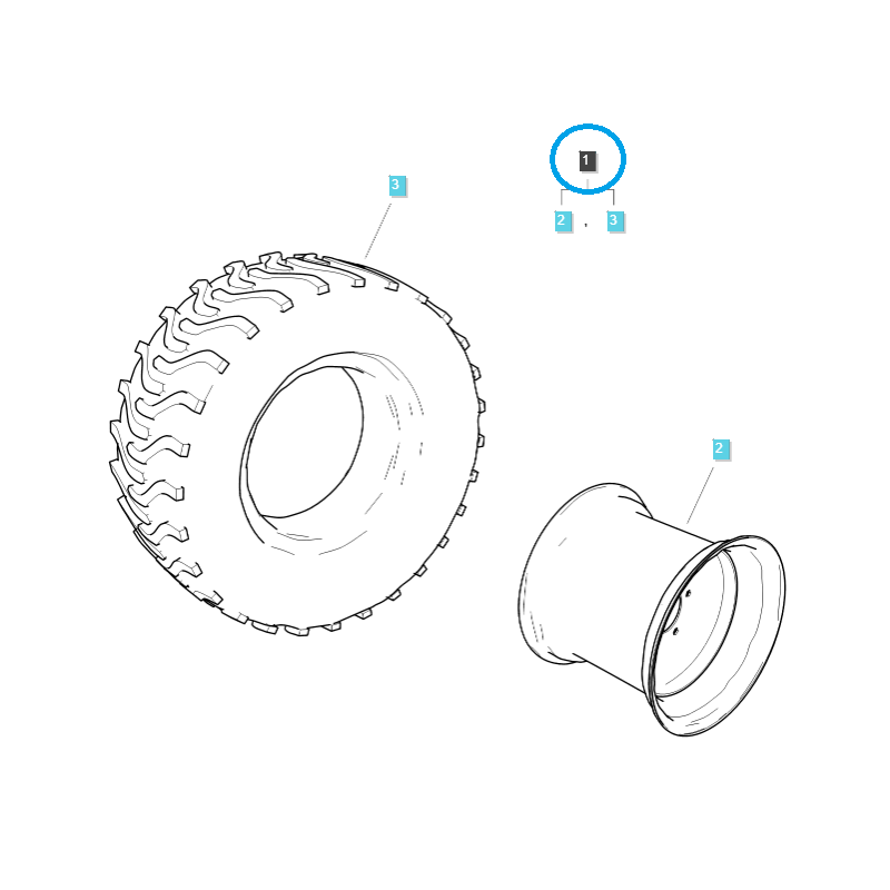 koła komplet felgaopona - Rueda completa G490 / Tractor LS MT1 / 40389934