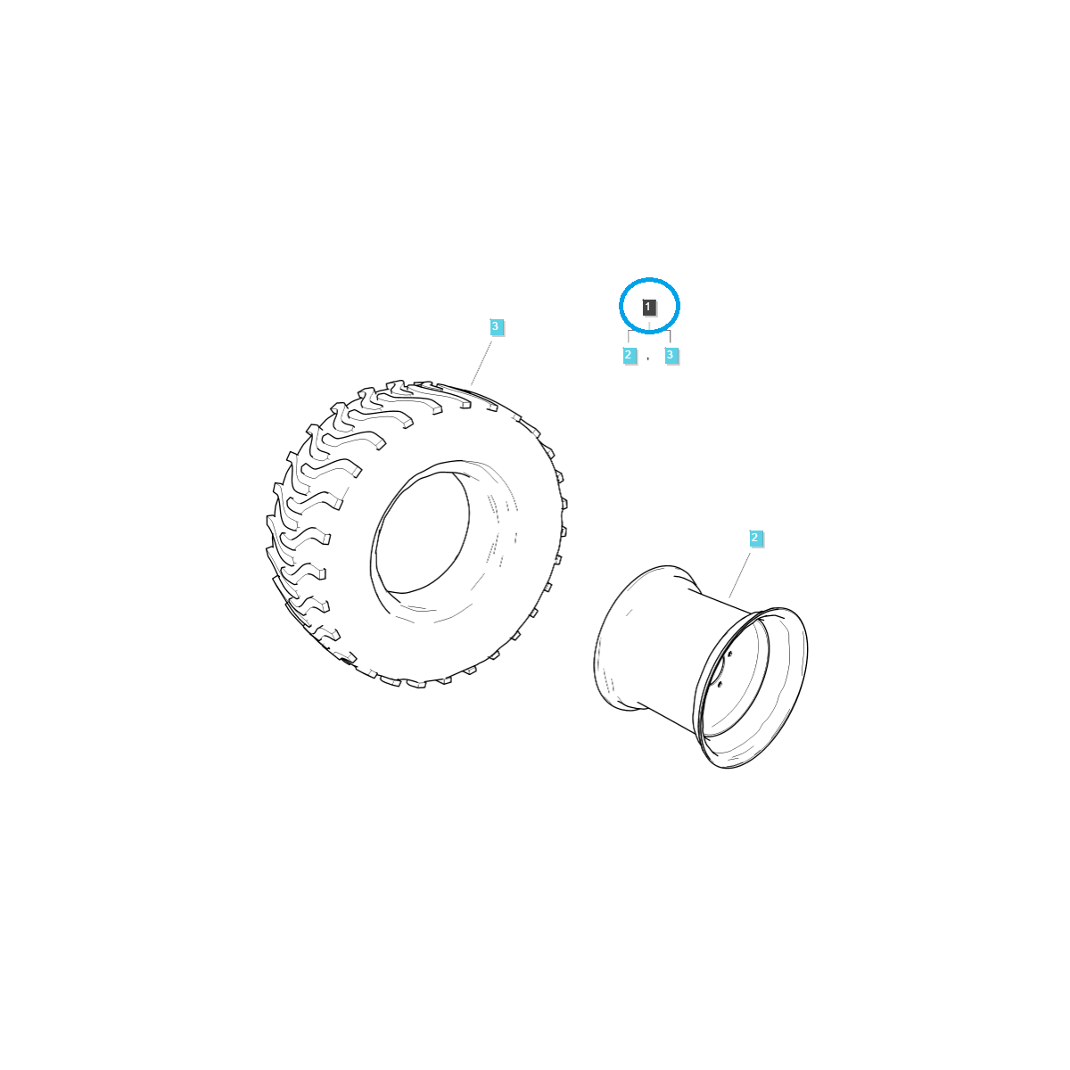 Roue complète G490 / Tracteur LS MT1 / 40389934