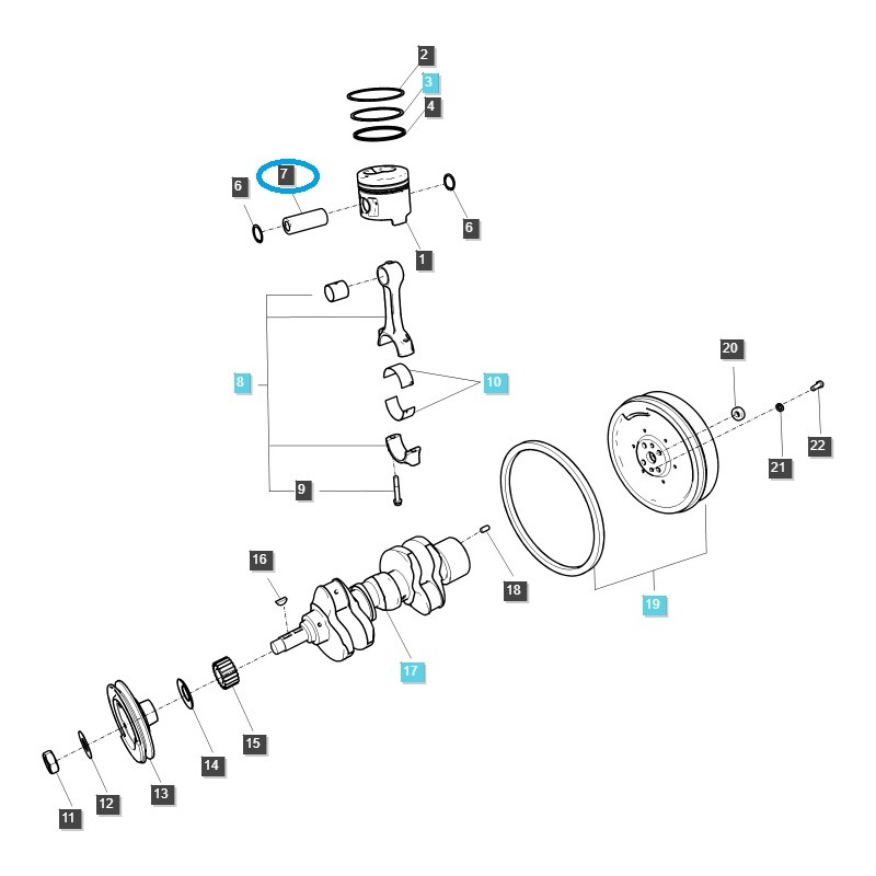 motor - Kolbenbolzen / EGQ120 / LS Traktor 40010195