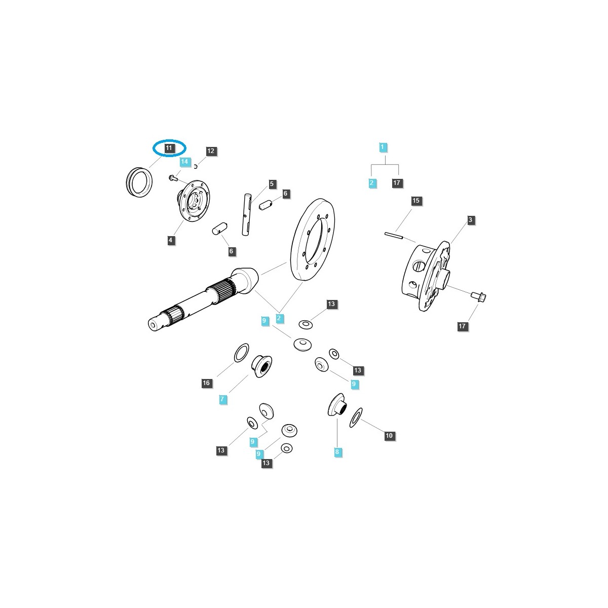 Uzávierka diferenciálu / TRG310 / LS Tractor 40009810