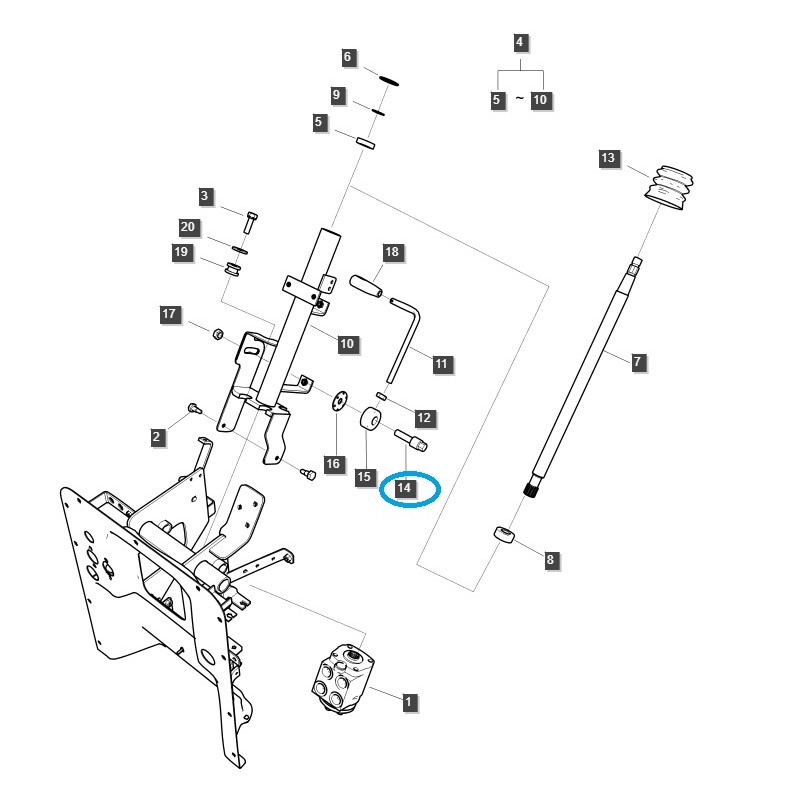 přenos - Šroub zámku řízení / TRG630 / Traktor LS / 40009522