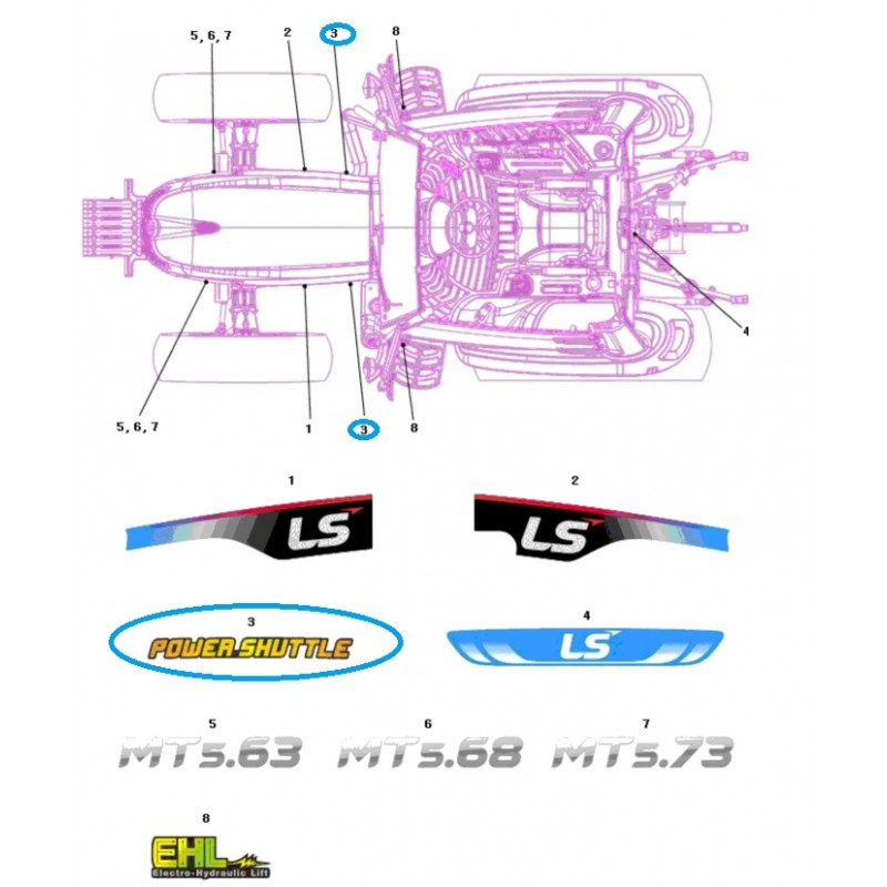 naklejki - Naklejka POWER-SHUTTLE / TRG980 / LS Tractor 40222426