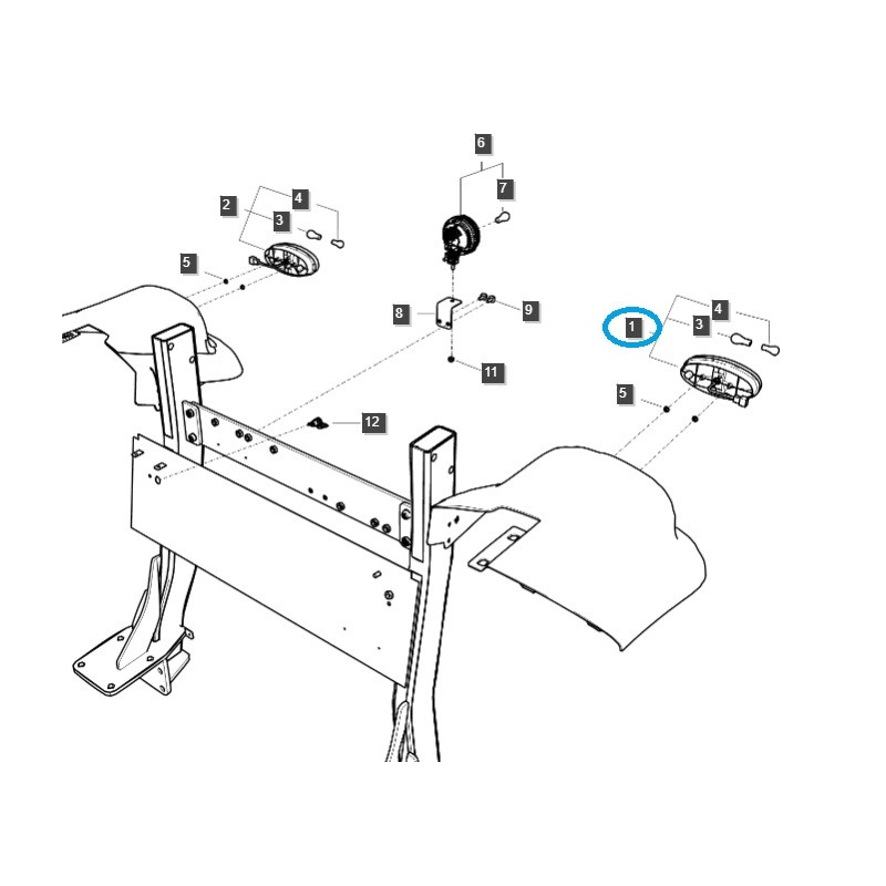les lampes - Feu arrière combiné / Gauche / Tracteur TRG760 / LS / N° 40292108