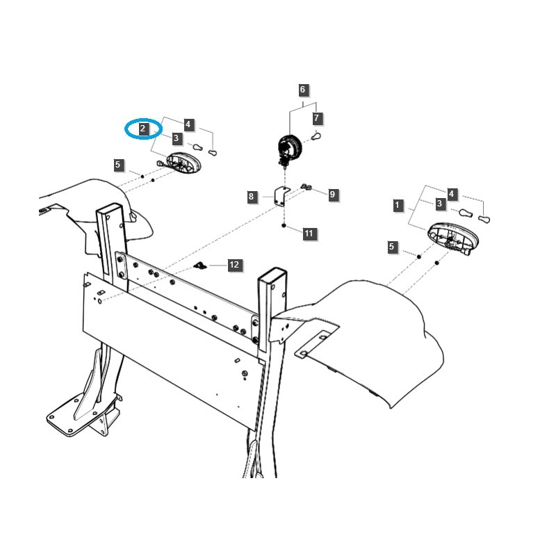 les lampes - Feu arrière combiné droit / Tracteur TRG760 / LS / N° 40291628