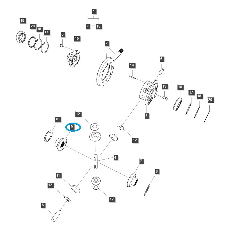 zębatki - Differential gear / left side / TRG310 /40182442