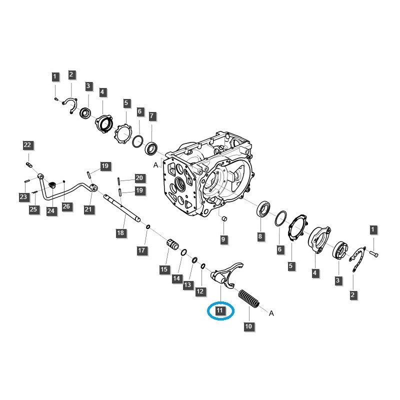 drive system - Fork, differential lock selector / TRG320 / LS Tractor 40009321