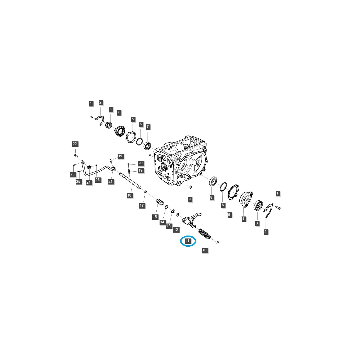 Vidlica, volič uzávierky diferenciálu / TRG320 / LS Tractor 40009321