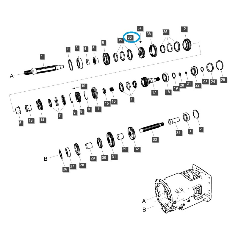náboje - Synchronizačný náboj / TRG281 / č. 40326008 / Traktor LS