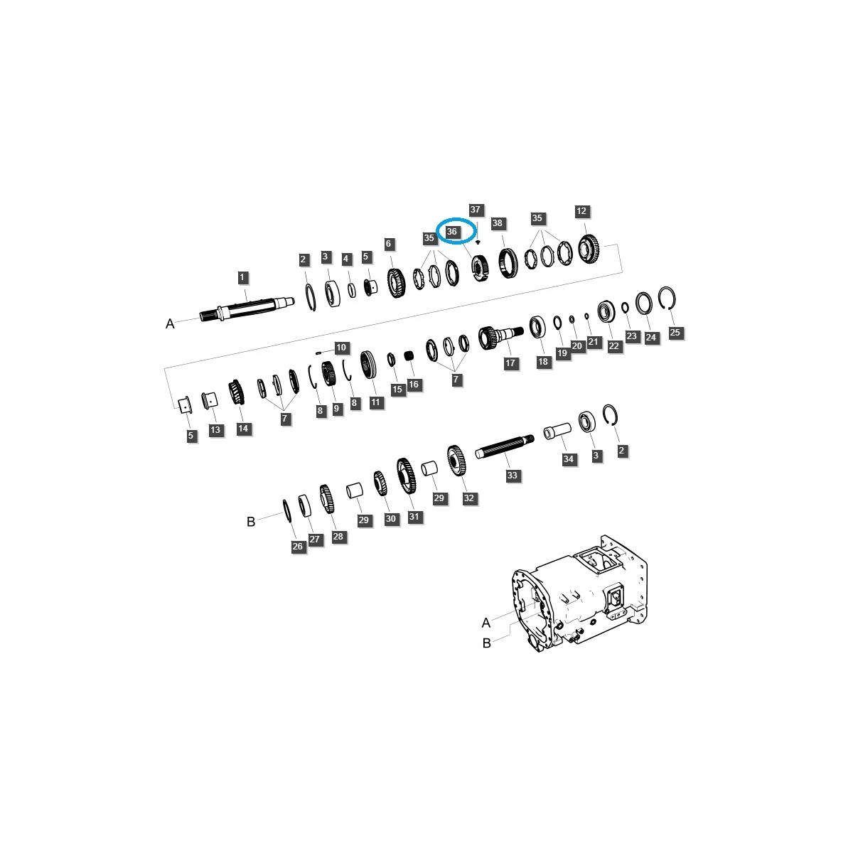 Moyeu de synchronisation / TRG281 / N° 40326008 / Tracteur LS