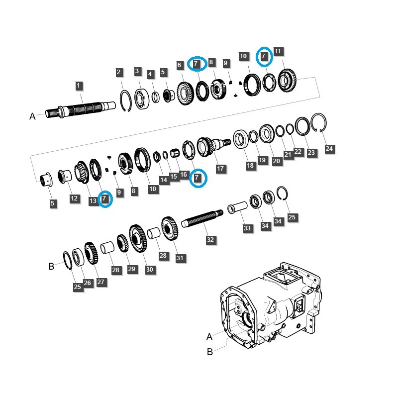 díly pro ls - Synchronizační kuželový kroužek převodů, trojitý TRG281 / LS Tractor / 40324799