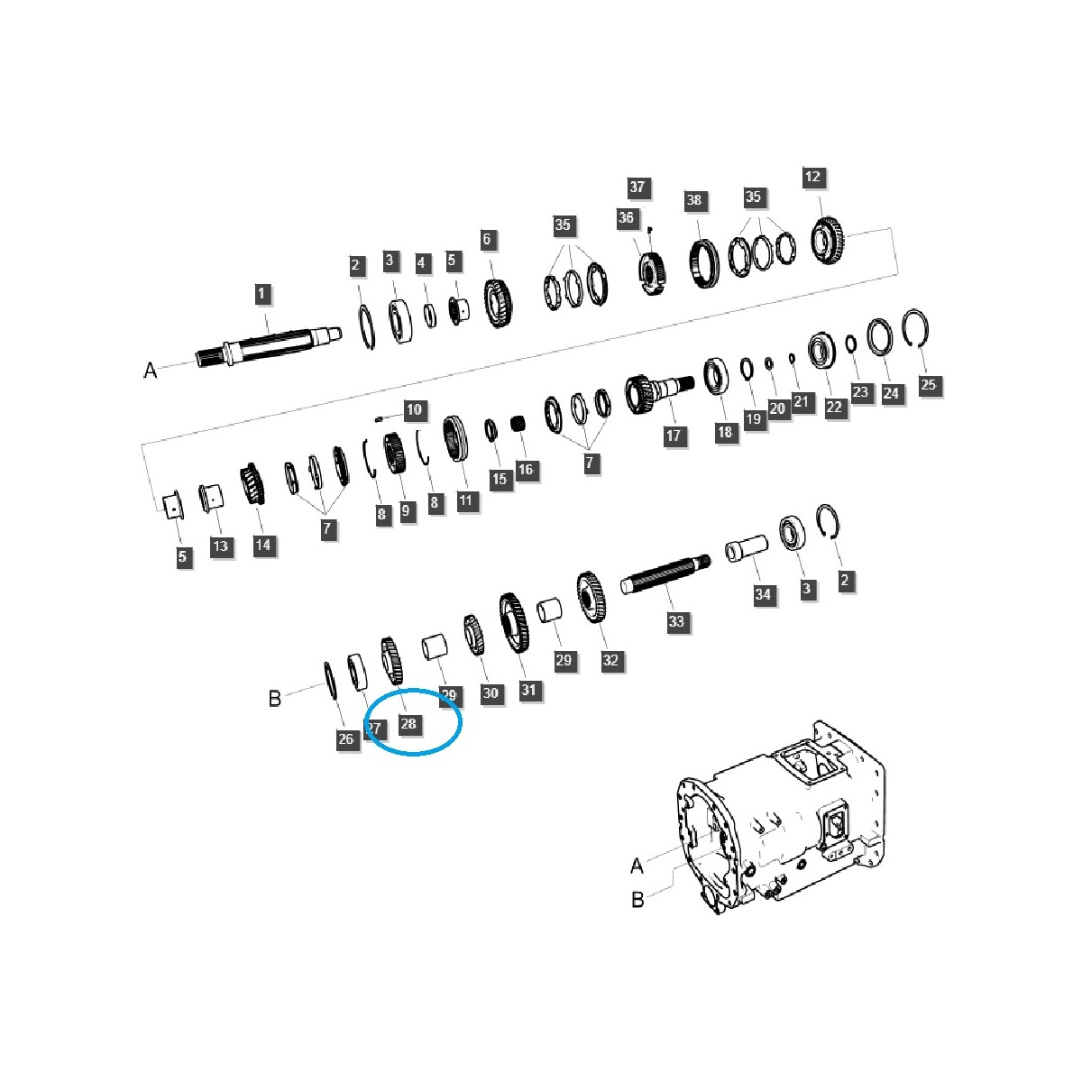 Ozubené koleso prevodovky M/DRVN 3RD / TRG281 / LS Traktor /40310114