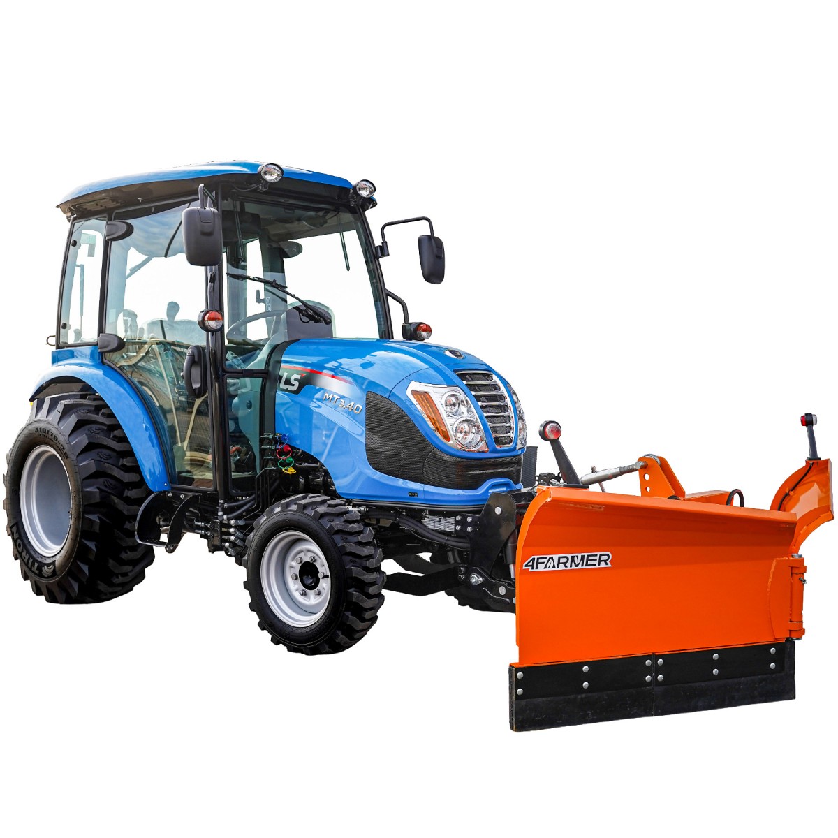 Tractor LS MT3.40 HST 4x4 - 40 CV / IND / CAB + Arado Vario 200 cm, hidráulico (enganche de 3 puntos) 4FARMER
