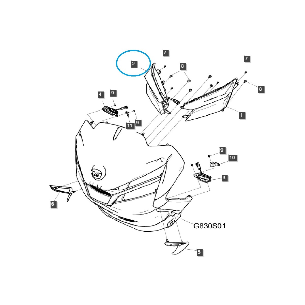 Predné LED svetlo - pravé / TRG760 / LS XP7,101, LS M7 /40402712