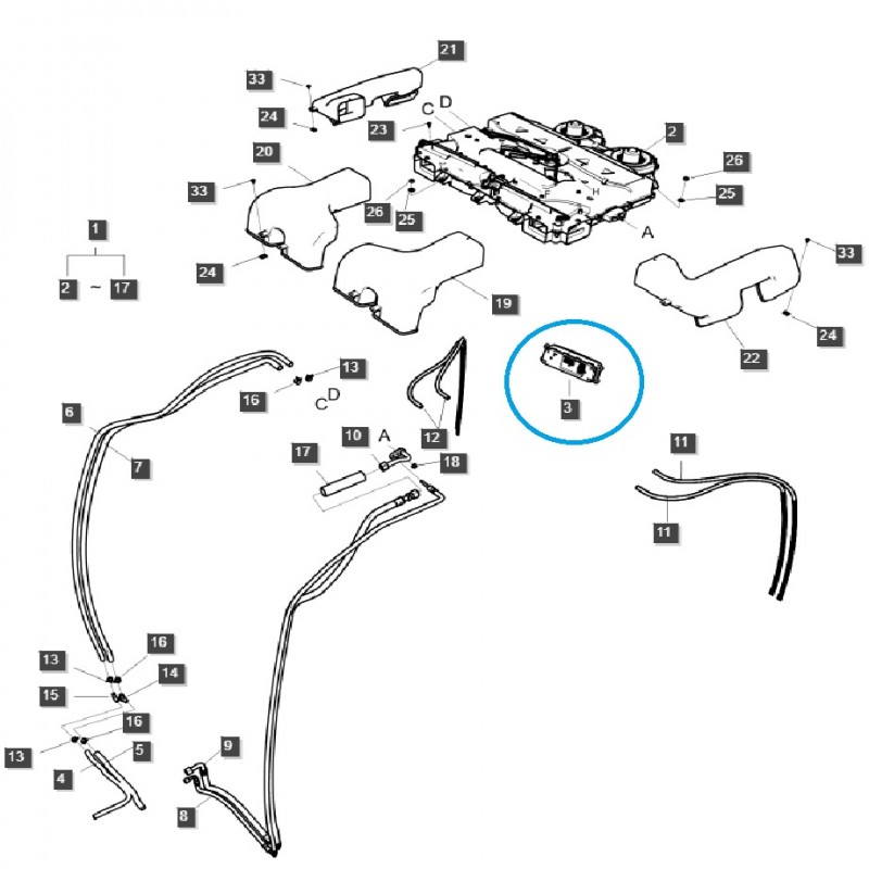 el restante - Panel de control del aire acondicionado / Tractor TRG750 /LS / 40351476