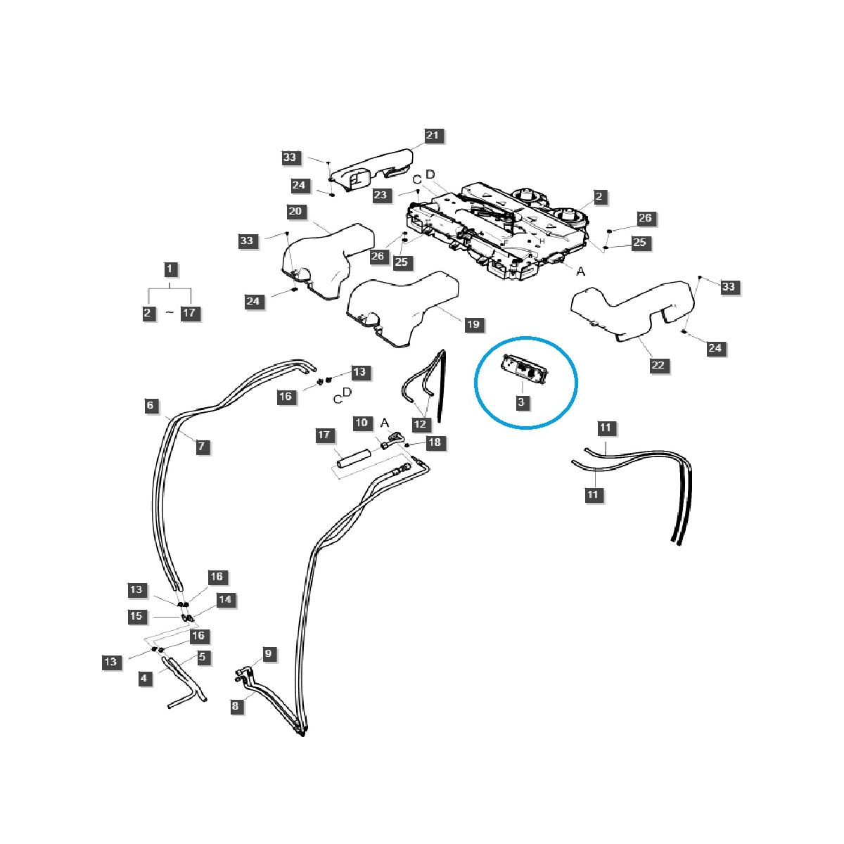 Klimaanlagen-Bedienfeld / TRG750 /LS Traktor / 40351476