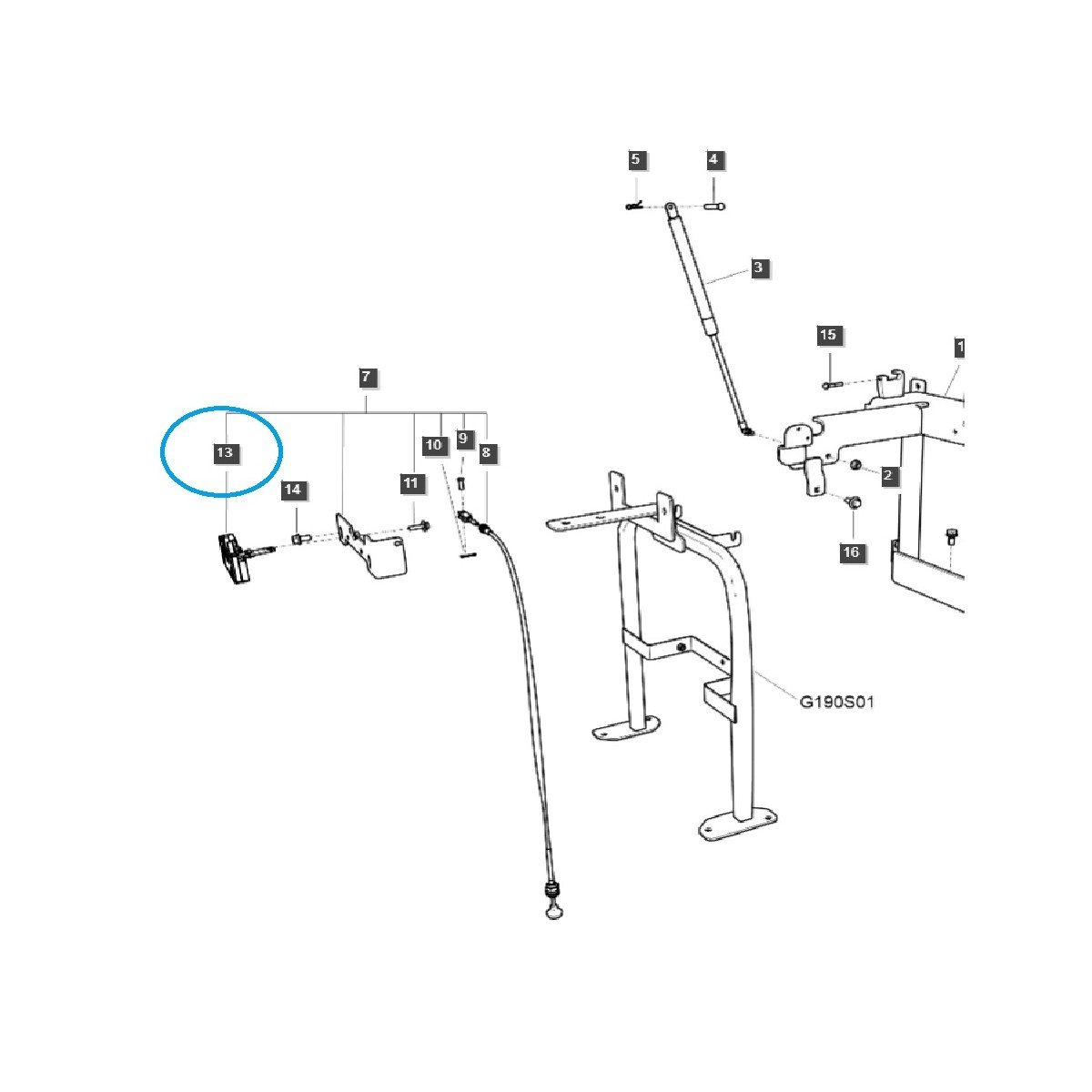 pièces de carrosserie - Verrou de capot XU - Tracteur TRG830 / LS / 40347707