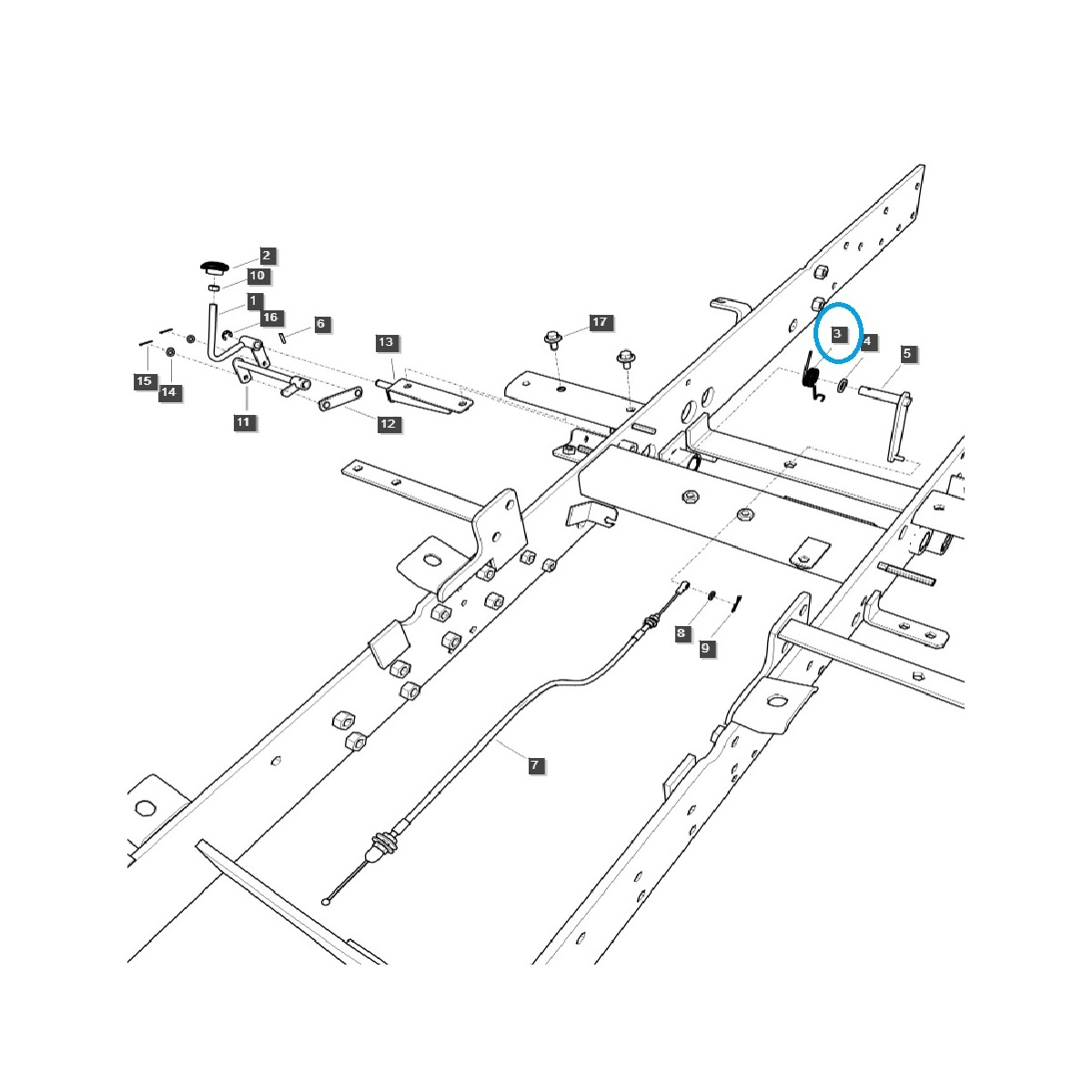 muelles - Sprężyna skrętna pedału gazu TRG100 / LS Tractor / 40370460