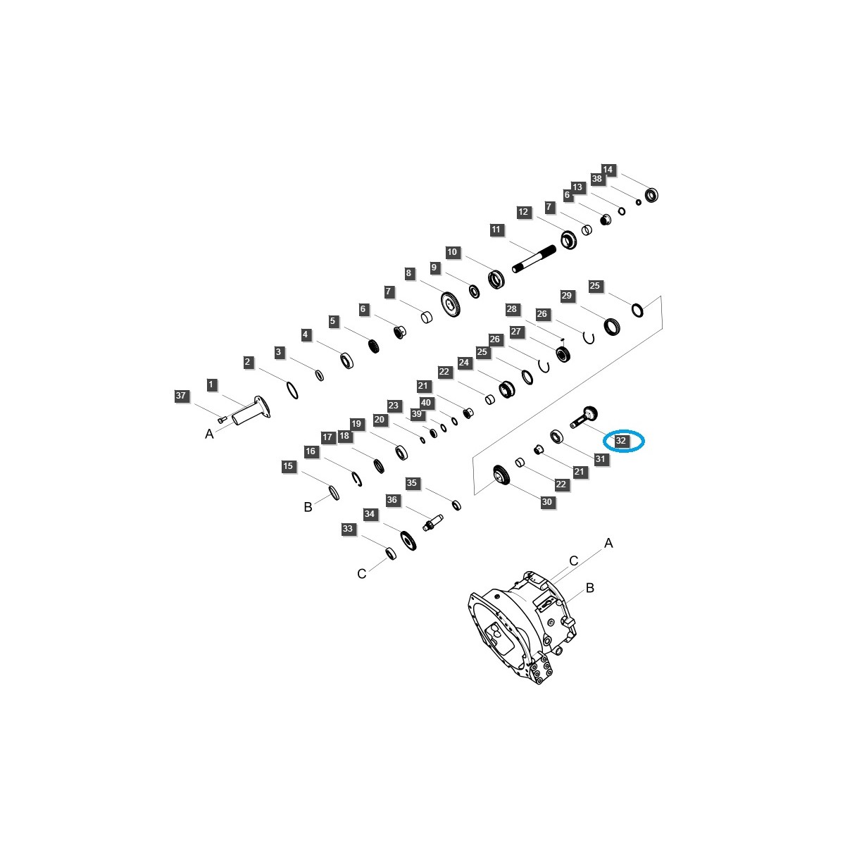 copy of Hriadeľ prevodovky / TRG281 / Ls Traktor 40373830