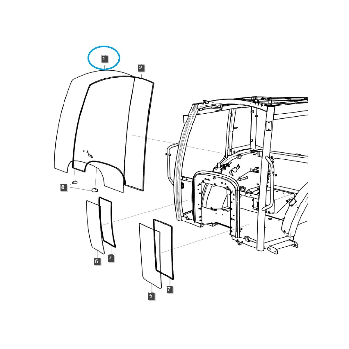 Pare-brise / TRG863 / Tracteur LS / 40540962