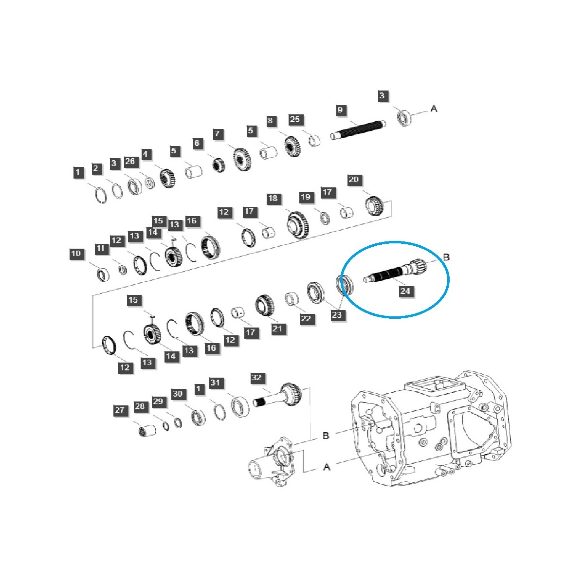 walki - Hauptantriebswelle / TRG281 / LS Traktor / 40009129