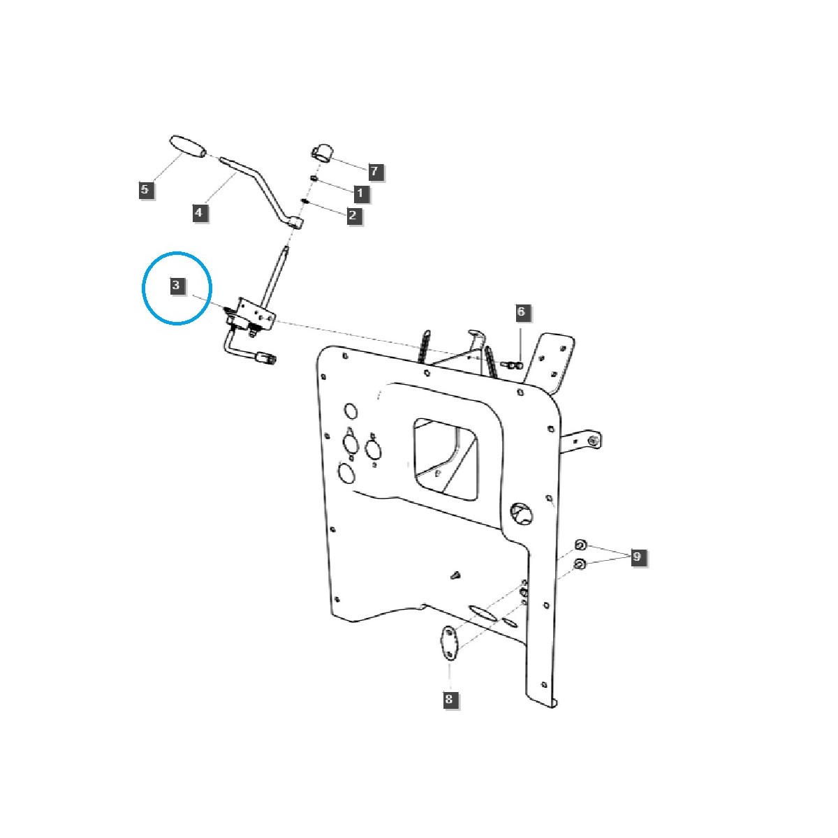 pedale und hebel - Geschwindigkeitsregler (2CH_XU)-TRG750 / LS Traktor / 40358967