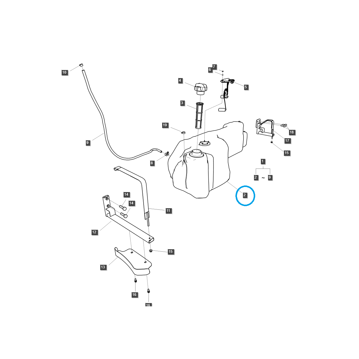 fuel tanks - Fuel Tank / G040 / LS Tractor / No. 40305213