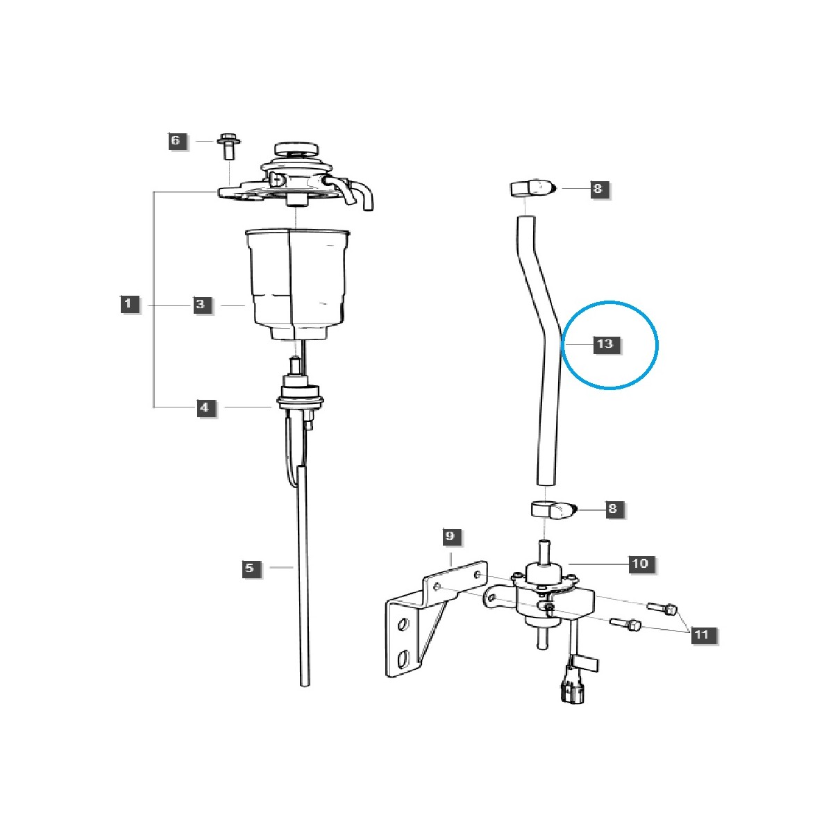 Fuel pump hose EGQ125 / LS Tractor / 40322482