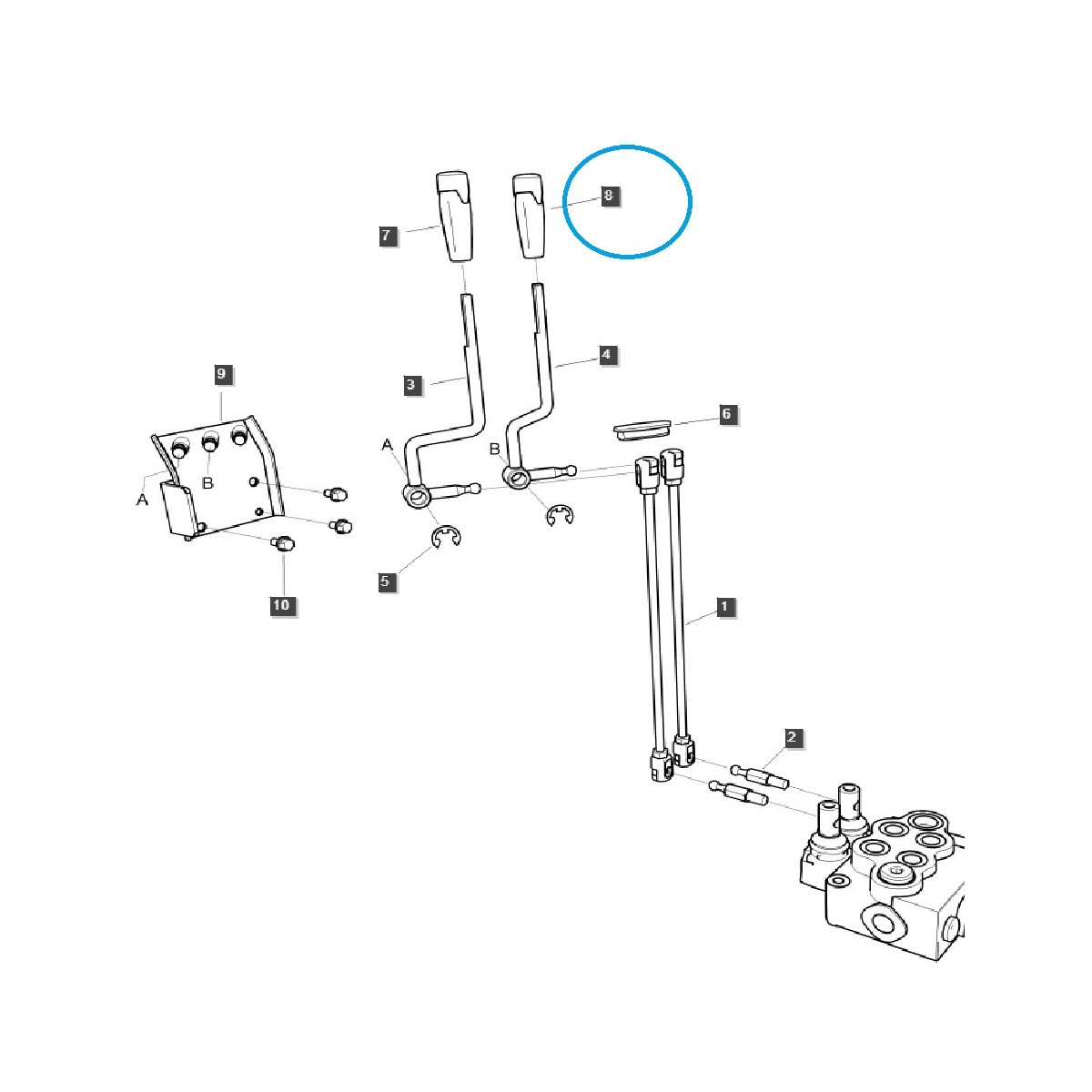 others hydraulic system - Lift Lever Knob / TRG825 / LS Tractor / 40553317