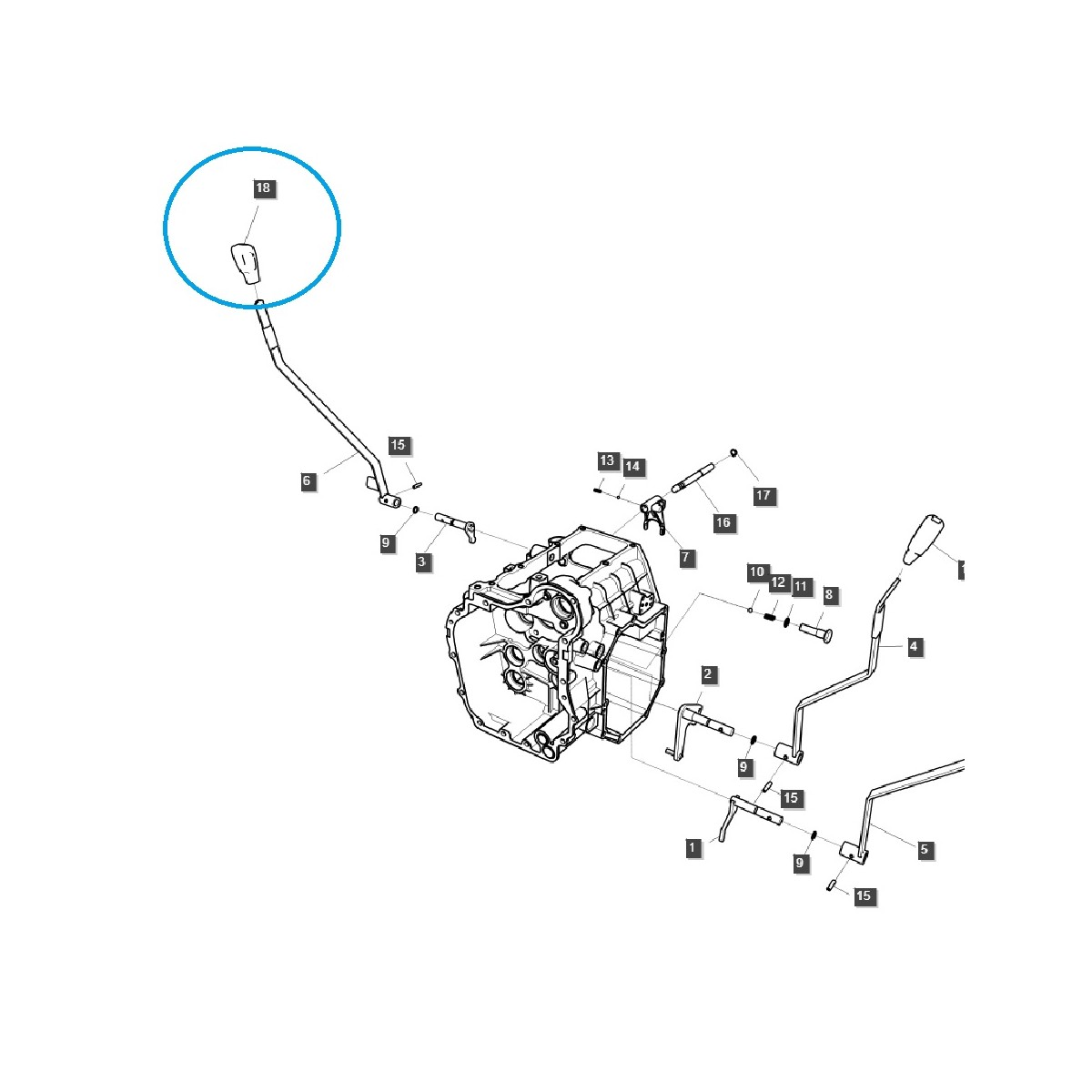 Řadicí páka PTO/PTO / TRG293 / Traktor LS / 40559449