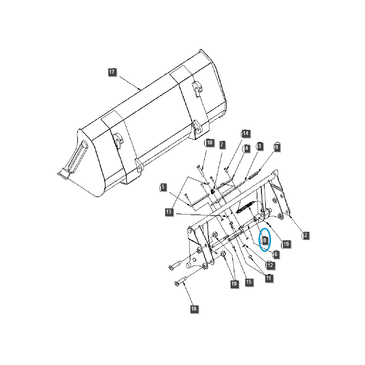 Gumový kryt pro nakladač TSL-BN01-0904-TS / Ls Tractor / 40228759