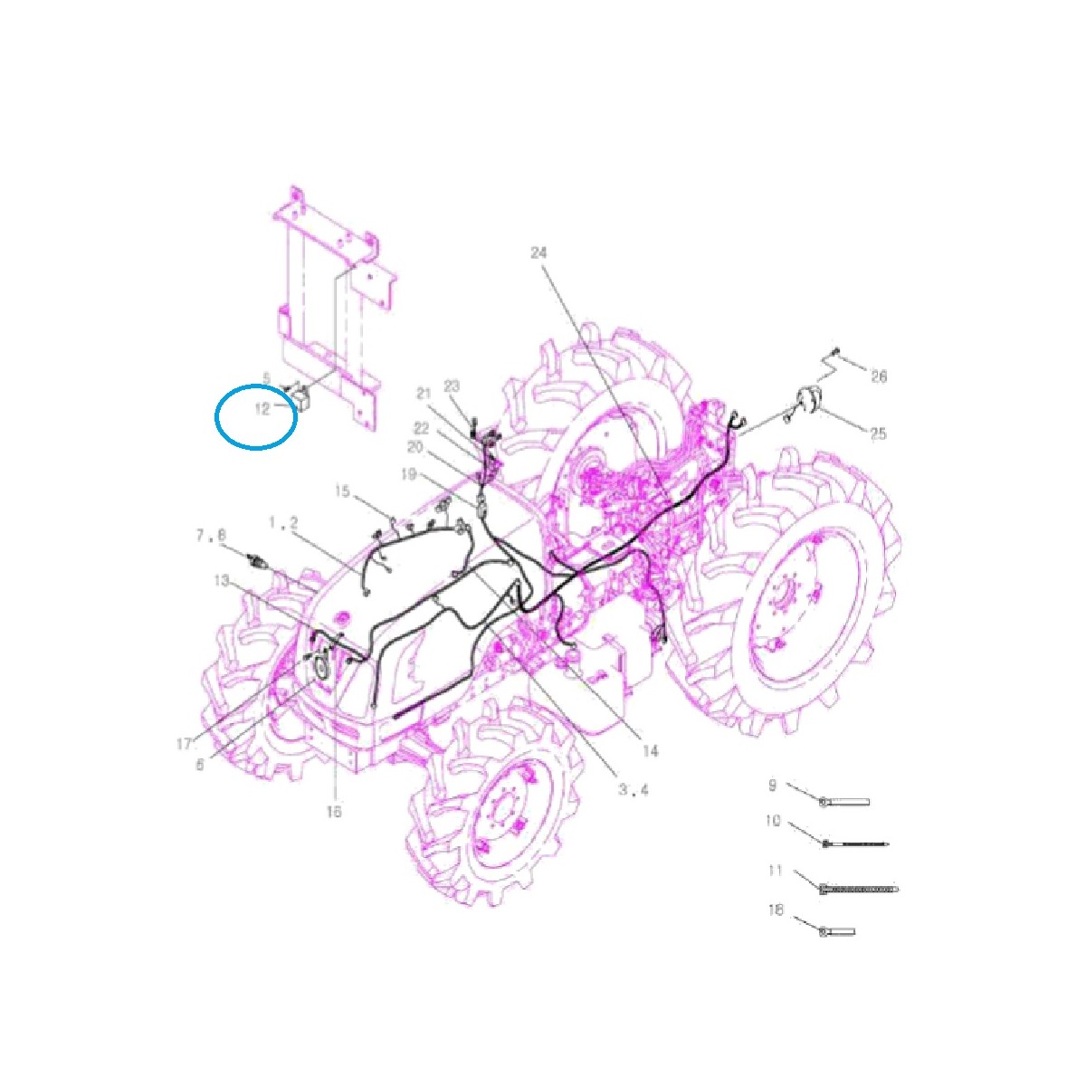 relé - Spínač relé predohrevu žhaviacej sviečky Q1800011/ TRG750 / LS Tractor / 40007069