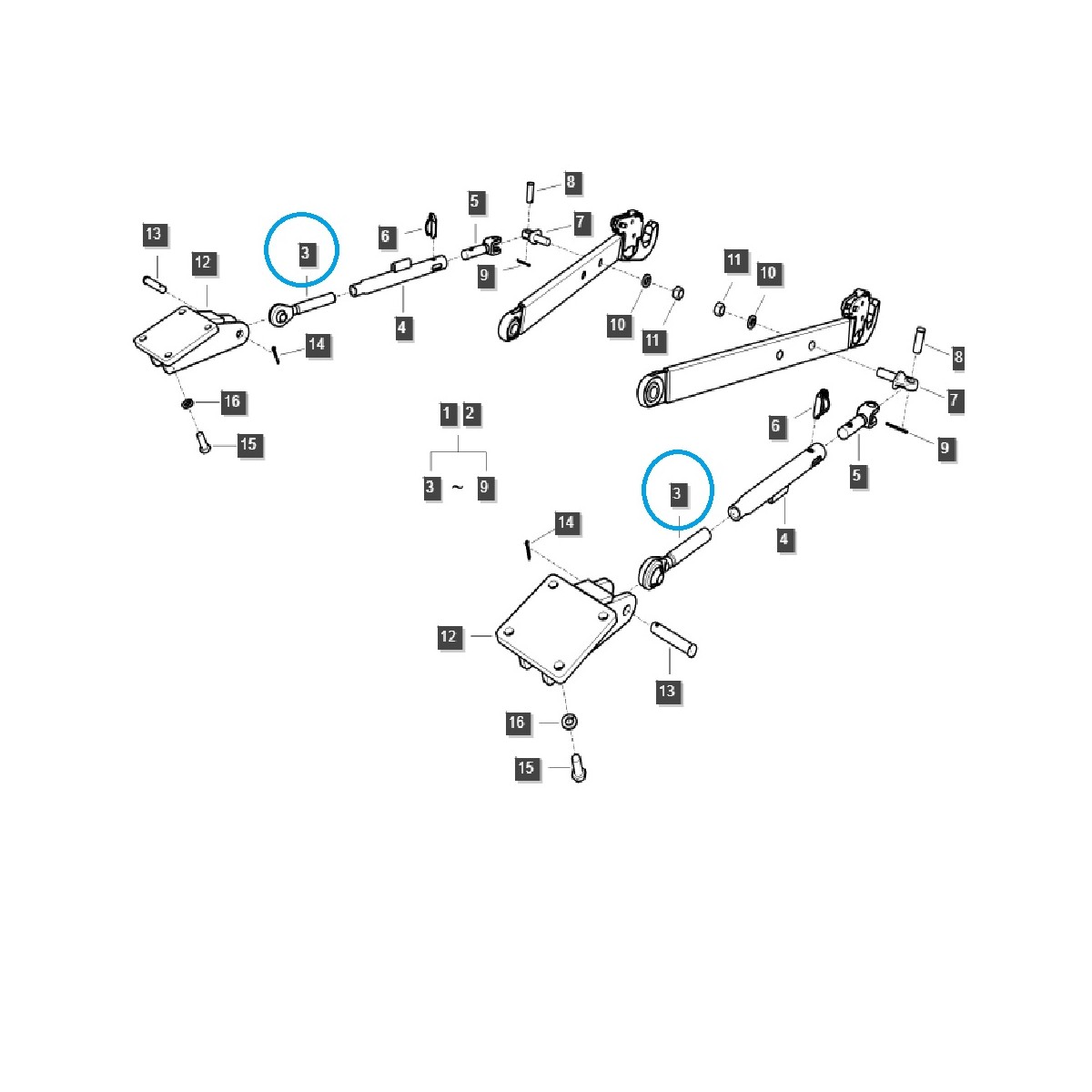 Boulon de liaison supérieur TRG896 / Tracteur LS / 40031702