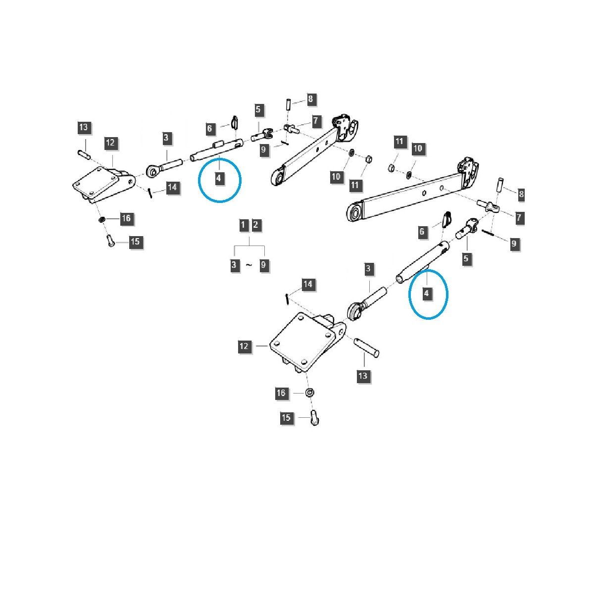 dreipunkt dreipunktaufhängungssystem - Buchse, Hülse des Gestänges TRG896 / LS Traktor / 40246763