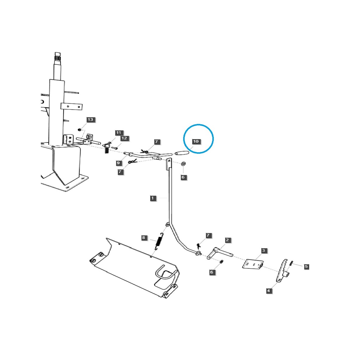 pedale und hebel - Feststellbremshebelknopf / TRG970 / LS Traktor / 40430850