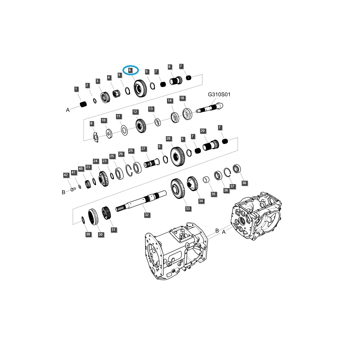Zębatka biegów DRVN TRG285 / LS Tractor / 40009230