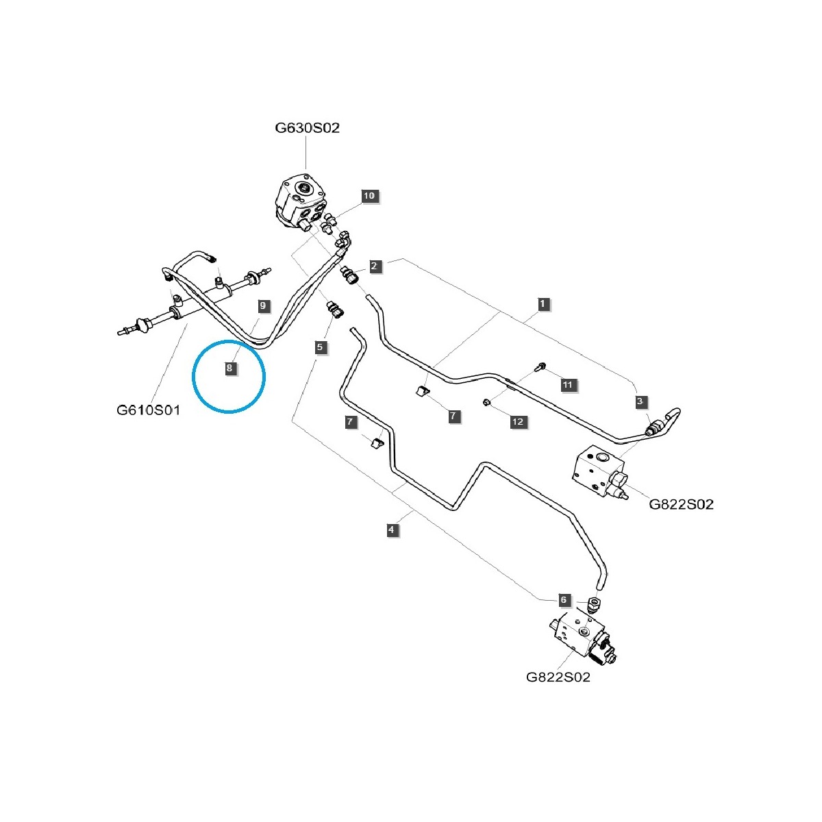 brzdový systém - Nádržka brzdové kapaliny TRG670 / LS Tractor / 40358558