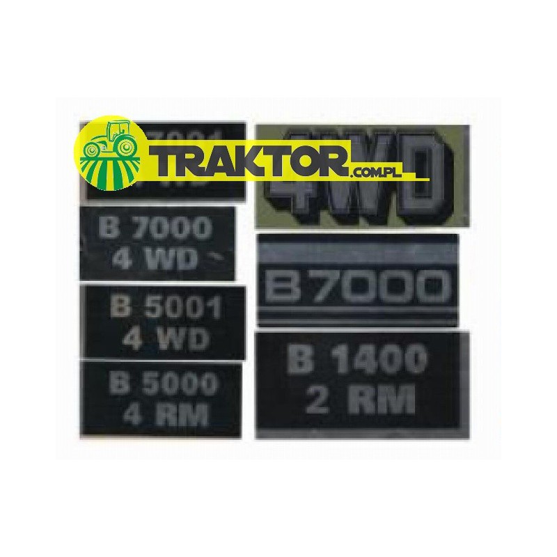 autocollants - Autocollants KUBOTA B7000, B7001,B5000, B5001, B6001, 4WD (7 modèles)