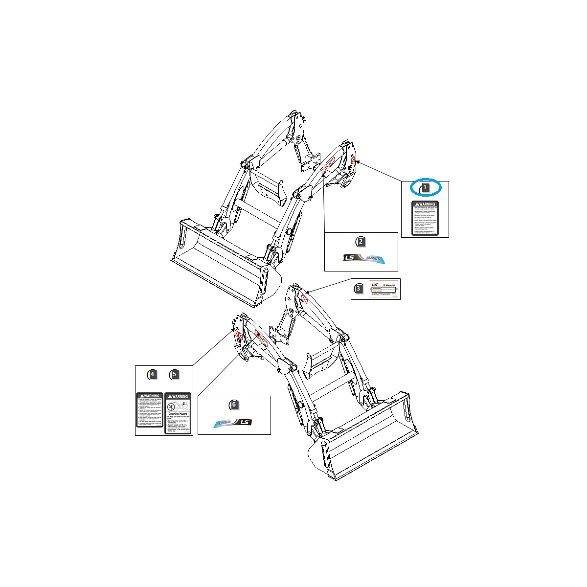 Naklejka ostrzegawcza LS Tractor / 40228760