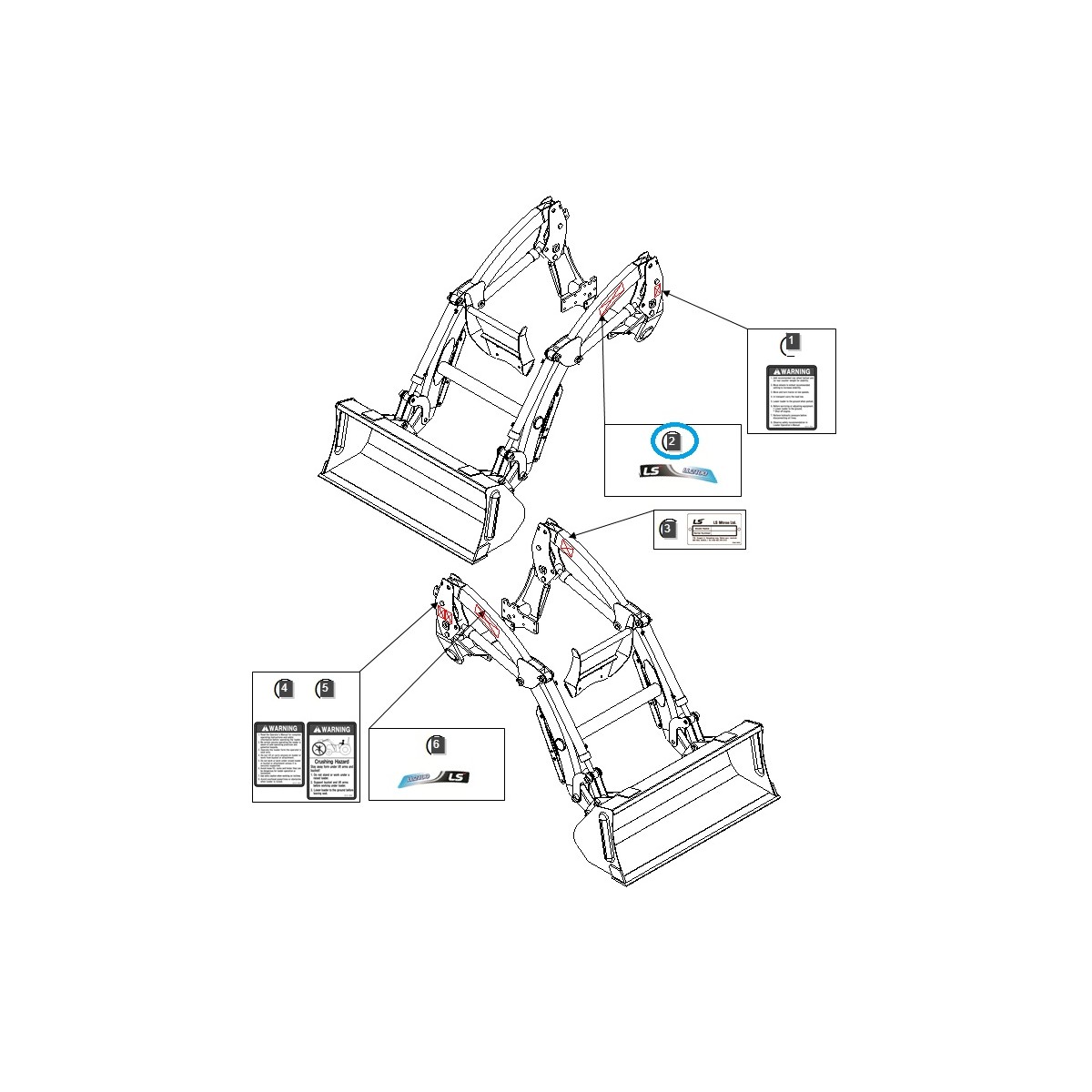 pièces pour ls - copy of Naklejka LL4104 lewa / LS Tractor / 40320332