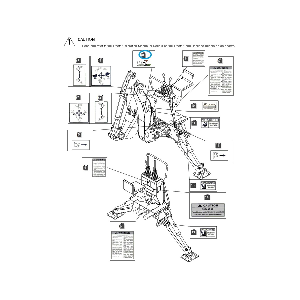 piezas para ls - copy of Pegatinas LS Tractor Edición Negra