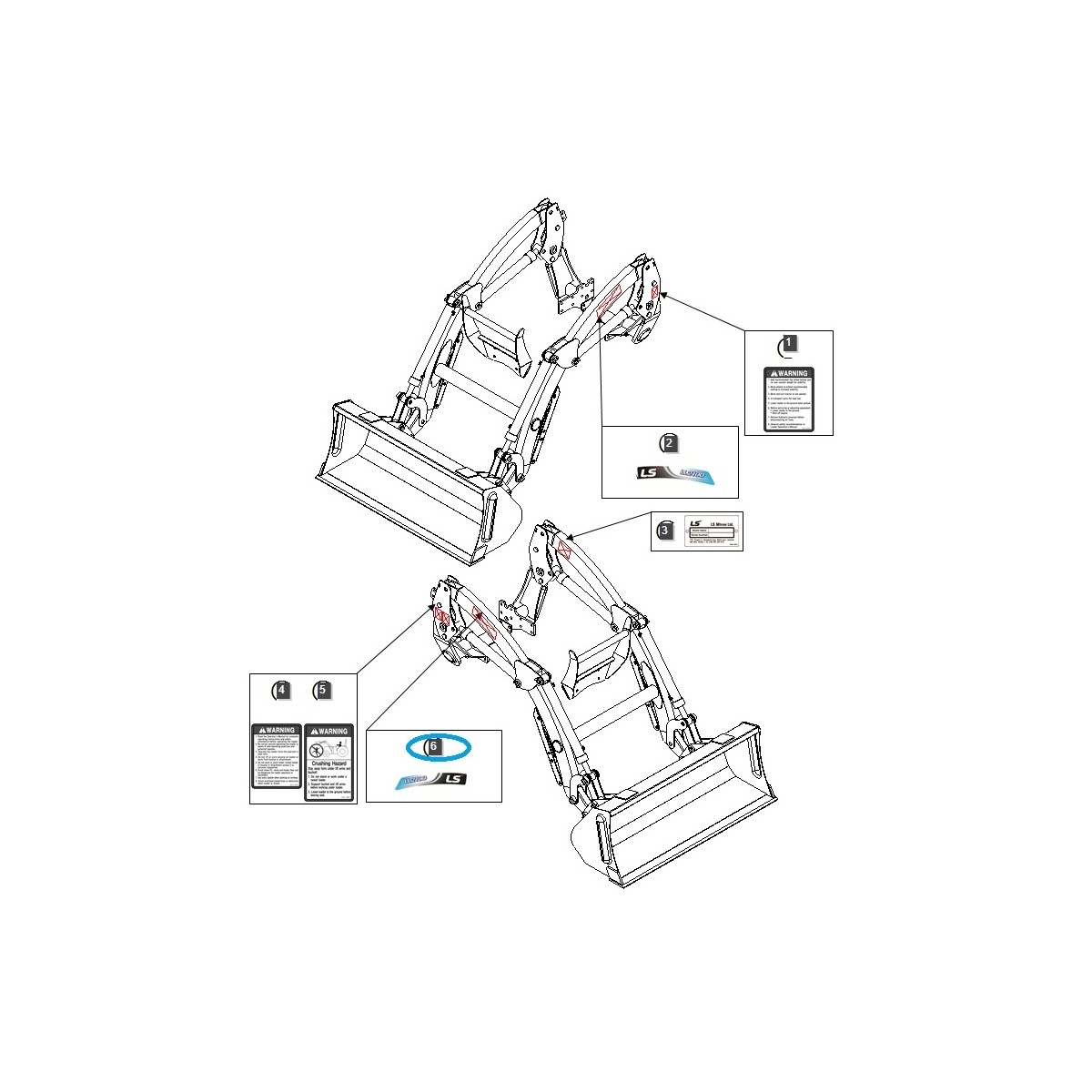 pièces pour ls - copy of Naklejka LL4104 lewa / LS Tractor / 40320332