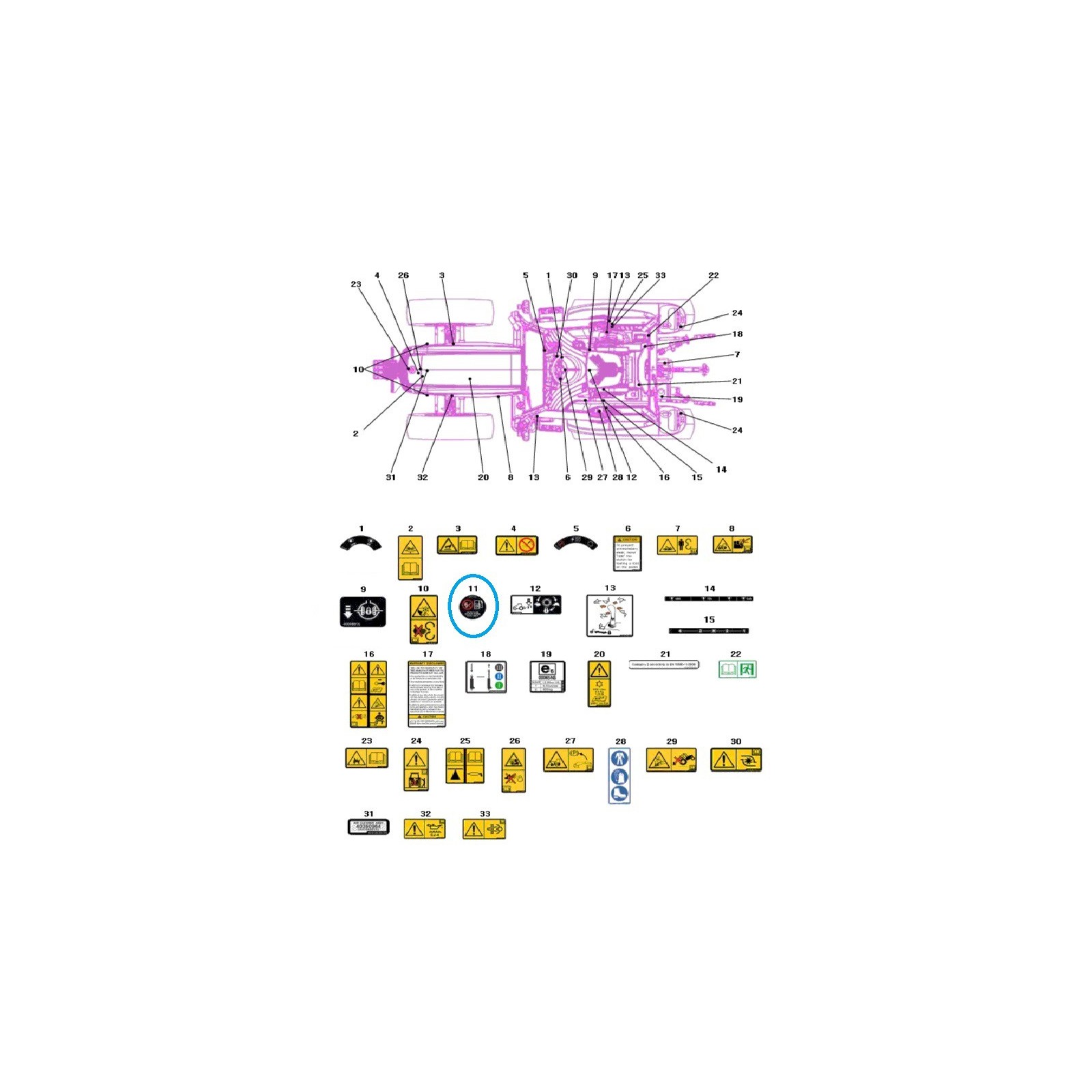 Informační nálepka - palivová nádrž TRG980 / LS Tractor / 40008817