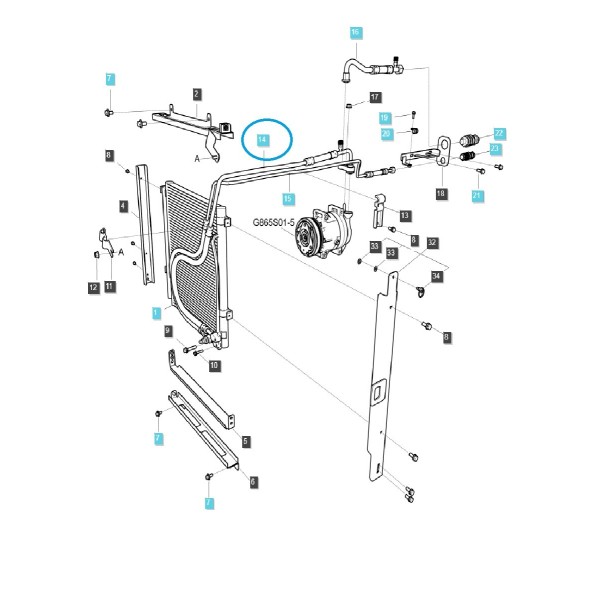 Tuyau de refoulement de climatisation TRG865 / Tracteur LS / 40351869