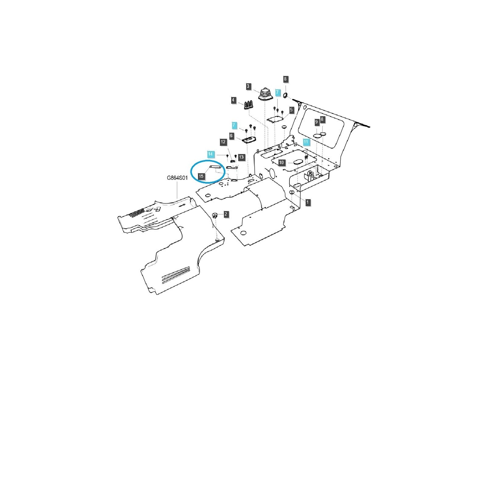 Plate - joystick mount / TRG825 / LS Tractor / 40514000