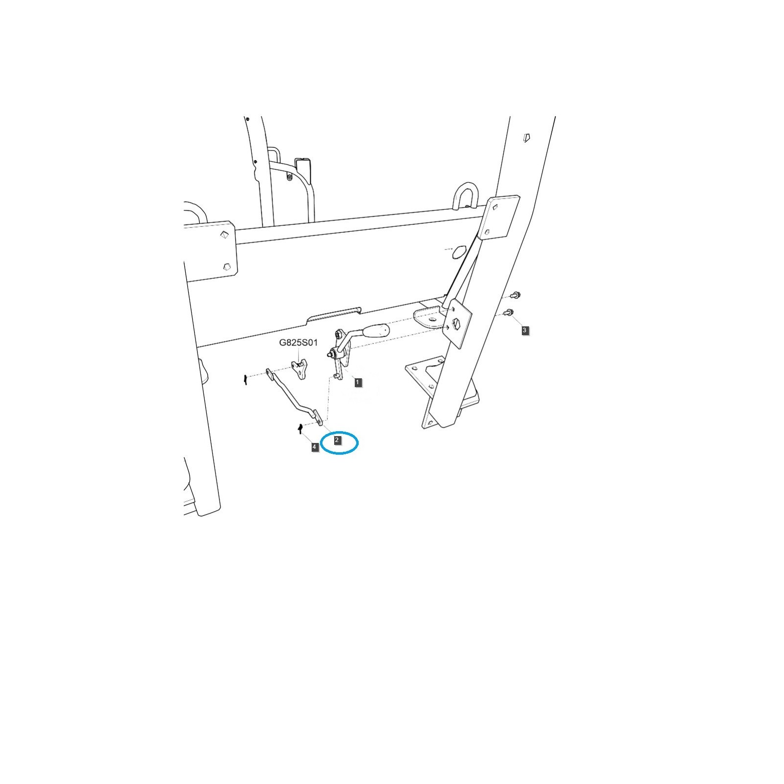 Tige de levage hydraulique TRG825 / Tracteur LS / 40348106
